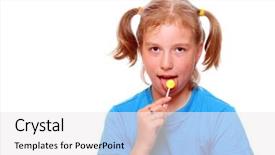  Presentation with lollipop - Cool new theme with girl-with-lollipop-on-white backdrop and a white colored foreground