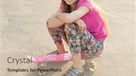  Presentation with skating - Amazing slides having girl with long hair sitting on skating board backdrop and a mint green colored foreground