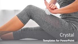  Presentation with gym ball - Colorful PPT theme enhanced with girl-with-massage-ball backdrop and a gray colored foreground