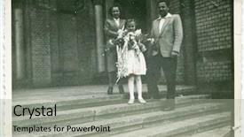  Presentation with first communion - Colorful slide deck enhanced with girl with parents - first communion backdrop and a light gray colored foreground