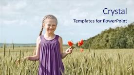  Presentation with summer sun - PPT layouts with girl with red tulip flowers background and a sky blue colored foreground