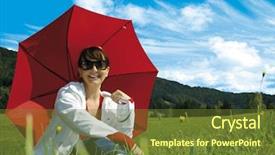  Presentation with keyword - Theme having girl with red umbrella in a meadow keyword for this collection umbrella77 background and a tawny brown colored foreground