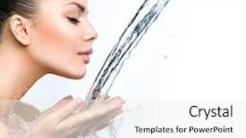  Presentation with cleansing - Audience pleasing PPT layouts consisting of girl with splashes of water backdrop and a white colored foreground