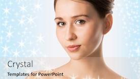  Presentation with blue stars - Presentation featuring girl with stars on blue background background and a lemonade colored foreground