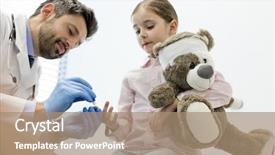  Presentation with blood test - Amazing presentation design having girl with teddybear during blood backdrop and a coral colored foreground