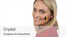  Presentation with flag - Cool new theme with girl with the belgian flag backdrop and a white colored foreground