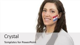  Presentation with flag - Audience pleasing PPT theme consisting of girl with the croatian flag backdrop and a  colored foreground