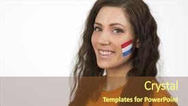  Presentation with italian flag painted - Colorful slide set enhanced with girl with the dutch flag backdrop and a tawny brown colored foreground
