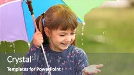  Presentation with rain - Beautiful PPT layouts featuring girl with umbrella in rain backdrop and a dark gray colored foreground
