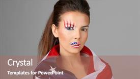 Presentation with pakistan and usa flag togetter - Cool new theme with girl with usa makeup and flag on grey background backdrop and a coral colored foreground