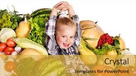  Presentation with healthy eating - PPT layouts having girl with vegetable healthy eating background and a yellow colored foreground
