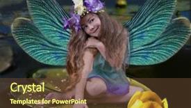  Presentation with water leaf - Amazing slides having girl with wings sits backdrop and a tawny brown colored foreground