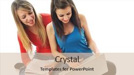  Presentation with multiracial team of young doctors stacking hands - Beautiful slides featuring girl work on laptop computer backdrop and a  colored foreground