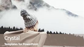  Presentation with bad weather - Slides consisting of girl wrapping in warm blanket background and a coral colored foreground