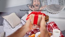  Presentation with relationship - Cool new PPT layouts with girlfriend-amazed-by-her-boyfriend backdrop and a light gray colored foreground