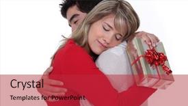  Presentation with boyfriend and girlfriend - Colorful slides enhanced with girlfriend in arms after giving backdrop and a red colored foreground