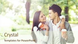  Presentation with waiting - Theme featuring girlfriend in the park love background and a cream colored foreground