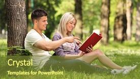  Presentation with macedonia - Colorful theme enhanced with girlfriend reading a book backdrop and a tawny brown colored foreground