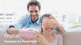  Presentation with pink home office - Beautiful PPT theme featuring girlfriend with a pink gift backdrop and a coral colored foreground