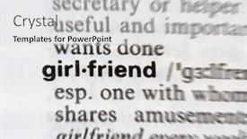  Presentation with zoom - Slides consisting of learning english concept it s - girlfriend word in the dictionary background and a light gray colored foreground