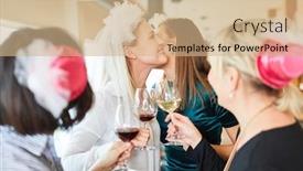  Presentation with hen - Colorful slide set enhanced with girlfriends-congratulate-the-bride backdrop and a coral colored foreground