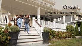  Presentation with teen suicide - Theme featuring girlfriends walking down front steps background and a coral colored foreground