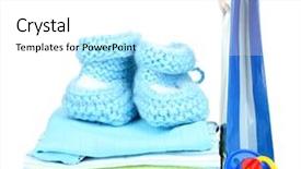  Presentation with baby clothes - Audience pleasing presentation theme consisting of baby clothes and gift bag isolated on white backdrop and a white colored foreground