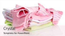  Presentation with baby clothes - Amazing presentation having pile of baby clothes isolated on white backdrop and a lemonade colored foreground