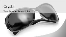  Presentation with black women - Presentation theme with women black sunglasses isolated on white background and a light gray colored foreground