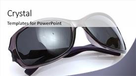  Presentation with black women - Cool new presentation theme with women black sunglasses isolated on white backdrop and a white colored foreground