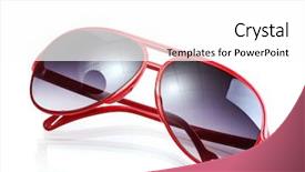  Presentation with red and white - Audience pleasing PPT theme consisting of uv rays - women glamorous red sunglasses isolated backdrop and a white colored foreground