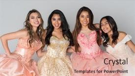  Presentation with formal - Amazing theme having girls at their quinceanera party backdrop and a lemonade colored foreground