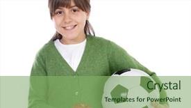  Presentation with ball bearing on a white - Presentation design consisting of girls basketball - girl whit ball and apple background and a seafoam green colored foreground