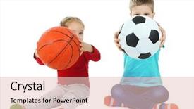  Presentation with white parents and black children - Audience pleasing PPT layouts consisting of girls basketball - little children playing with ball backdrop and a lemonade colored foreground