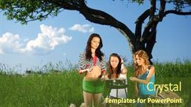  Presentation with burn - Presentation having girls burn sausages background and a tawny brown colored foreground