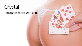  Presentation with royal - Beautiful slides featuring girls buttocks and royal flush backdrop and a white colored foreground