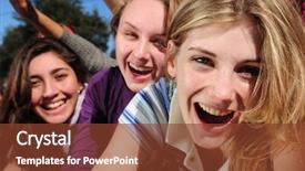  Presentation with teen girls - Presentation having girls celebrating a famous star background and a tawny brown colored foreground