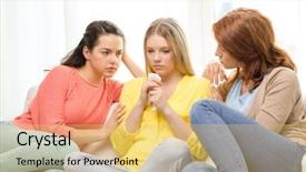  Presentation with friendship - Amazing presentation having girls comforting another after break backdrop and a yellow colored foreground