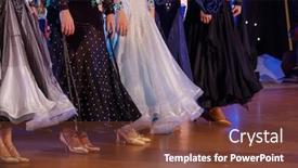  Presentation with dancing - Cool new PPT layouts with girls-dancers-at-ballroom-dancing backdrop and a tawny brown colored foreground