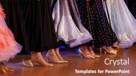  Presentation with competition - Slide set consisting of girls-dancers-at-ballroom-dancing background and a tawny brown colored foreground