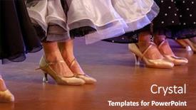  Presentation with competition - PPT layouts with girls-dancers-at-ballroom-dancing background and a tawny brown colored foreground