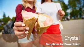  Presentation with kue waffle - Cool new theme with girls during walk in theme backdrop and a coral colored foreground