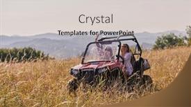  Presentation with driving road - Slides enhanced with girls-enjoying-a-beautiful-sunny background and a light gray colored foreground