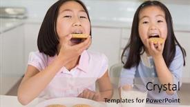  Presentation with cookies - Cool new presentation with girls enjoying cookies and milk backdrop and a  colored foreground