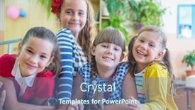  Presentation with learn - Amazing PPT theme having girls from elementary school together decide to learn from tablet backdrop and a ocean colored foreground