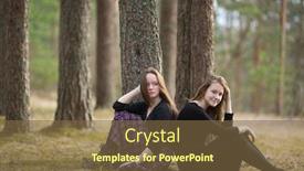  Presentation with pine forest - Presentation design having girls-girlfriends-sitting-together background and a tawny brown colored foreground