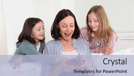  Presentation with little girls birthday - Colorful PPT theme enhanced with present on mom's birthday backdrop and a light blue colored foreground