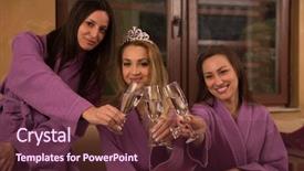  Presentation with three - Colorful slide set enhanced with girls have a bachelor party backdrop and a  colored foreground