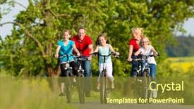  Presentation with family day - PPT theme enhanced with girls having a weekend excursion background and a tawny brown colored foreground