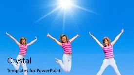  Presentation with mythical creatures - Presentation theme having girls having fun divine creatures background and a  colored foreground